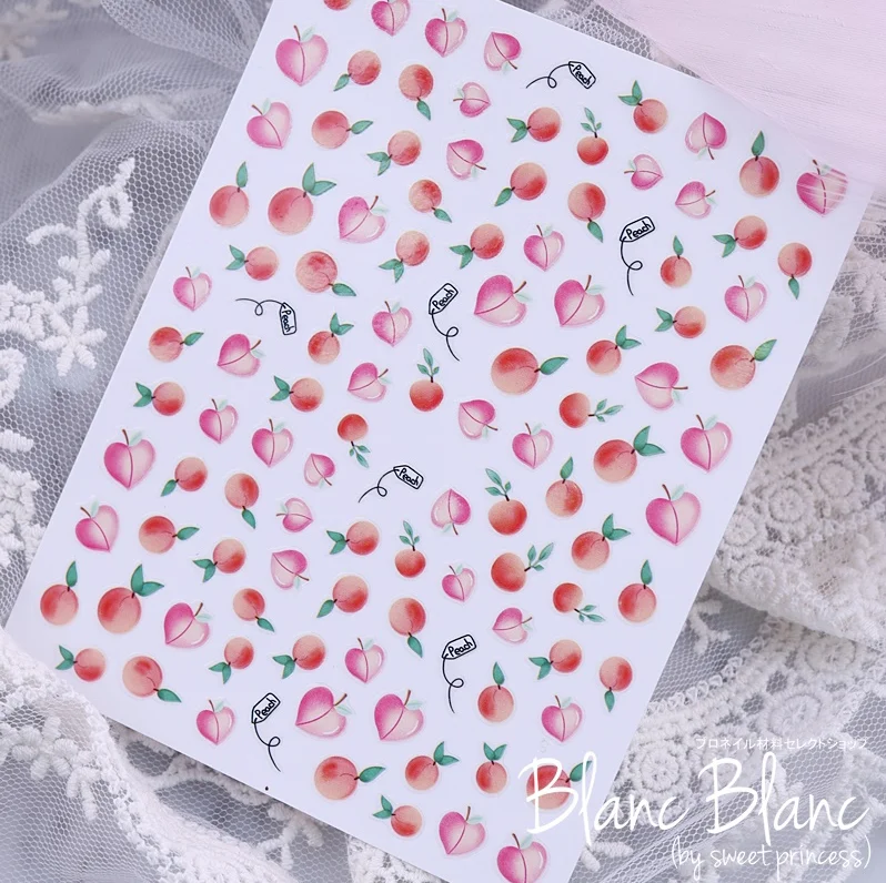 Velvet nail gel topper-PEACH NAIL ART STICKERS