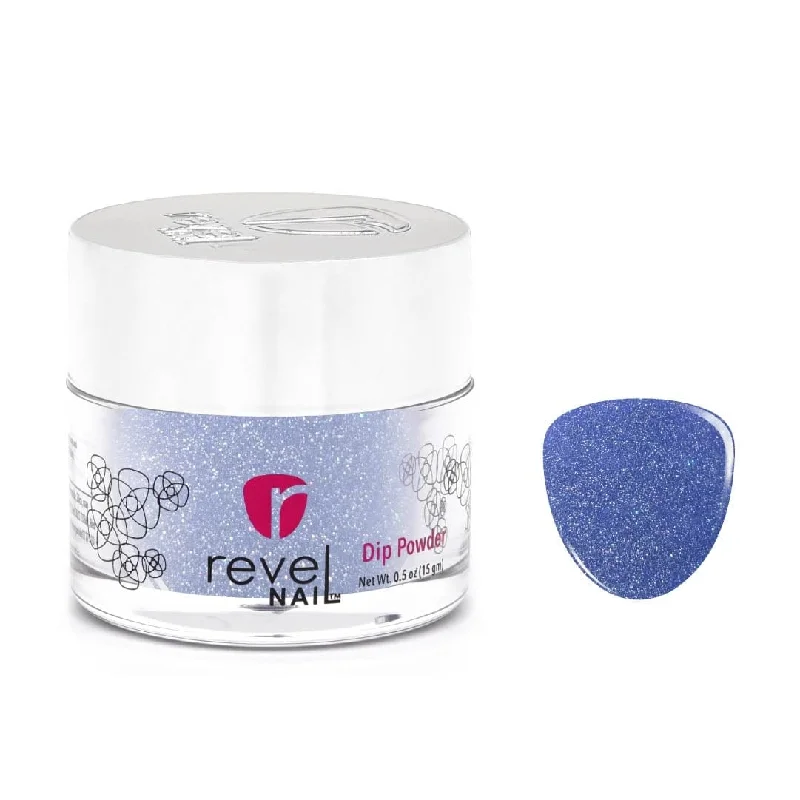 Easy-apply nail polish strips-D46 Madison Blue Glitter Dip Powder