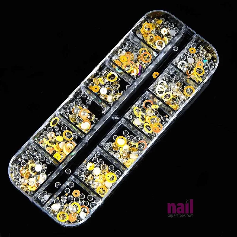 Satin nail polish top coat-Mixed Japanese Nail Art Parts | Pack #2 - Pack