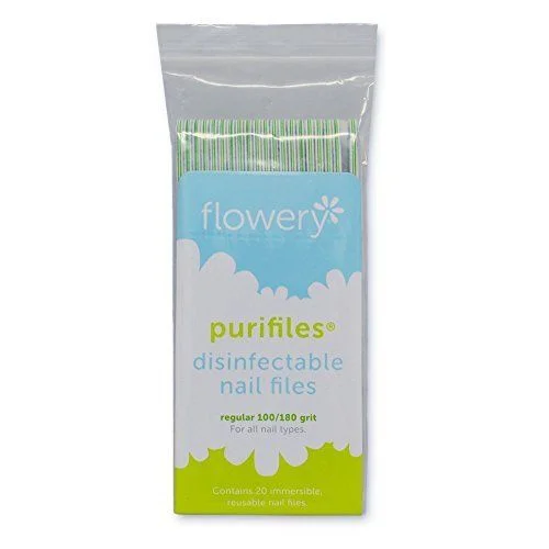 Quick-dry nail top coat-Flowery Purifiles Disinfect Nail Files (Grit 100/180) - 20ct/pack