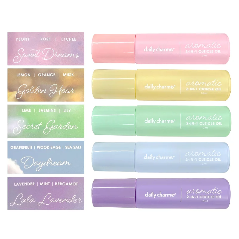 Long-lasting nail gel-Daily Charme Aromatic 2-in-1 Cuticle Oil Roller / Set