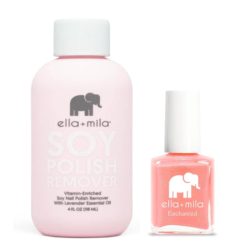 Chip-resistant nail varnish-ella+mila - Soy Polish Remover & Mystical - .45oz