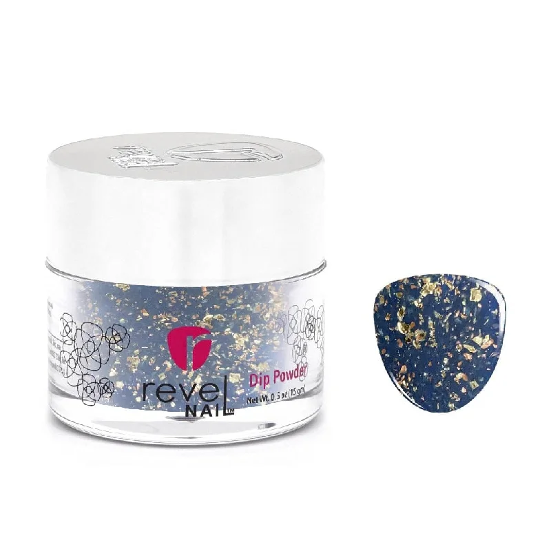 Glitter nail top coat-D563 Reflect Blue Flake Dip Powder