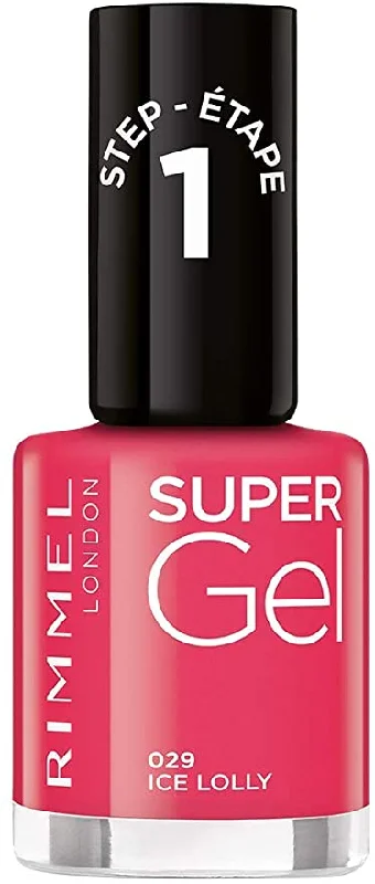 Anti-chip nail polish-Rimmel London Super Gel Nail Polish 029 Ice Lolly