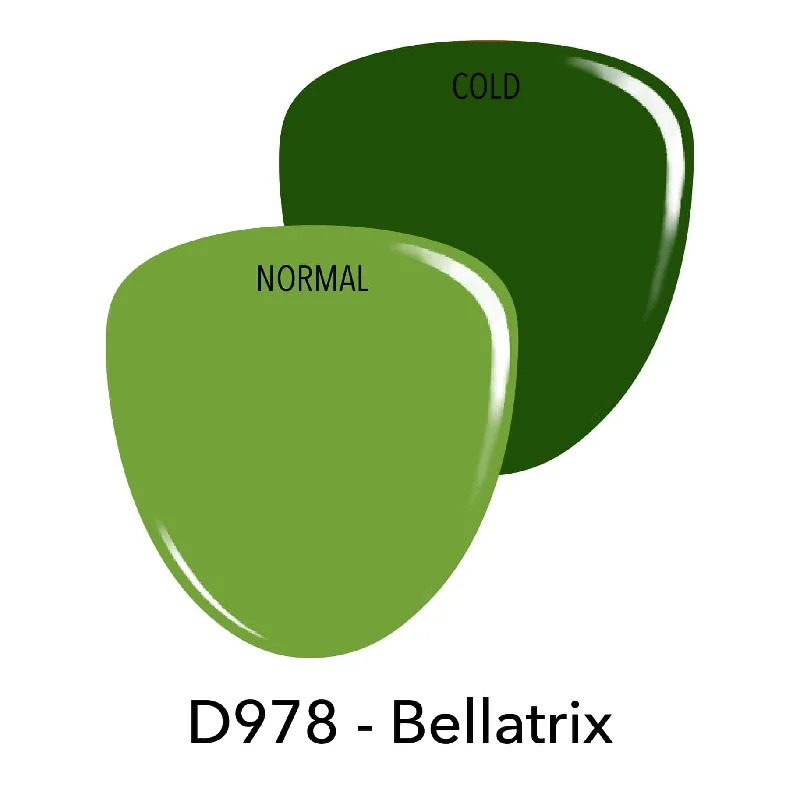 Satin nail polish top coat-D978 Bellatrix Green Thermo Dip Powder