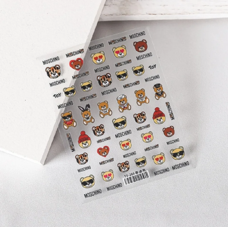 Dual-tone nail varnish-MOSCHINO TOY BEAR NAIL ART STICKERS