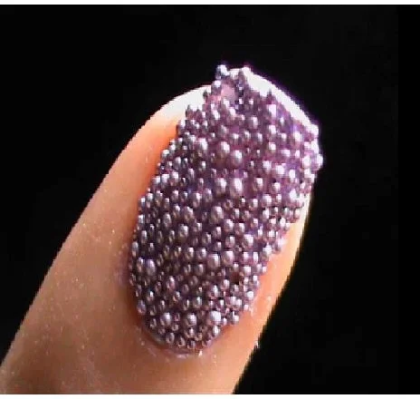 Non-toxic nail adhesive-CAVIAR NAIL BEADS GOLD/SILVER-BOTTLE