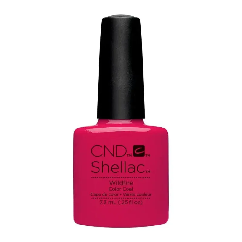 Bold red nail polish-CND Shellac Wildfire 158