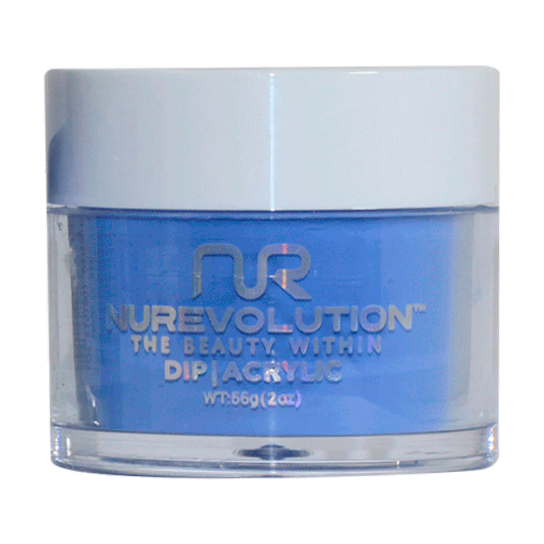 Salon-grade nail dip-NuRevolution Trio Dip/Acrylic Powder 096 Bluetini