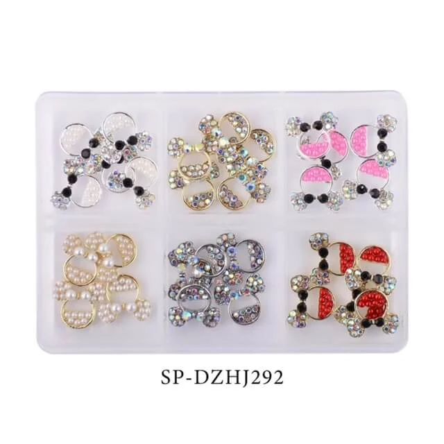 Non-damaging nail adhesive-Nail Art Rhinestone Charm Micky Mouse 6grit/30pcs Box