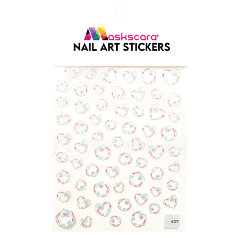 Sparkly nail polish top coat-Bubble Stickers #437