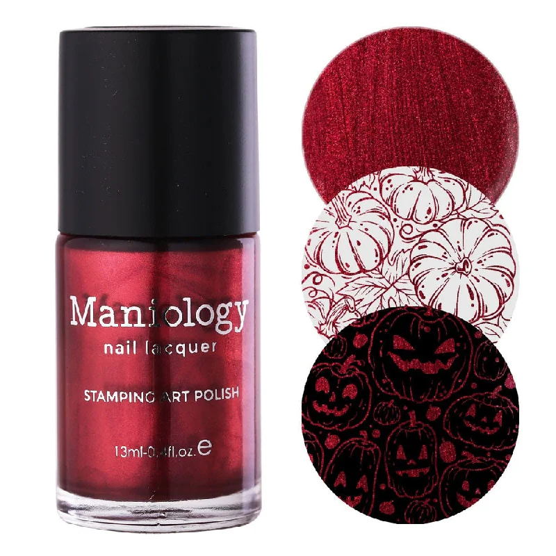 Professional nail acrylic kits-Maniology - Stamping Nail Polish - Harvest Hues: Cinnamon Spark (B531) - Red Metallic