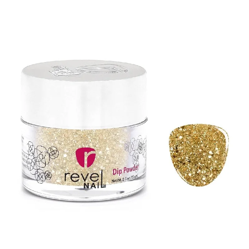 Strengthening nail varnish-D538 Tinsel Gold Glitter Dip Powder