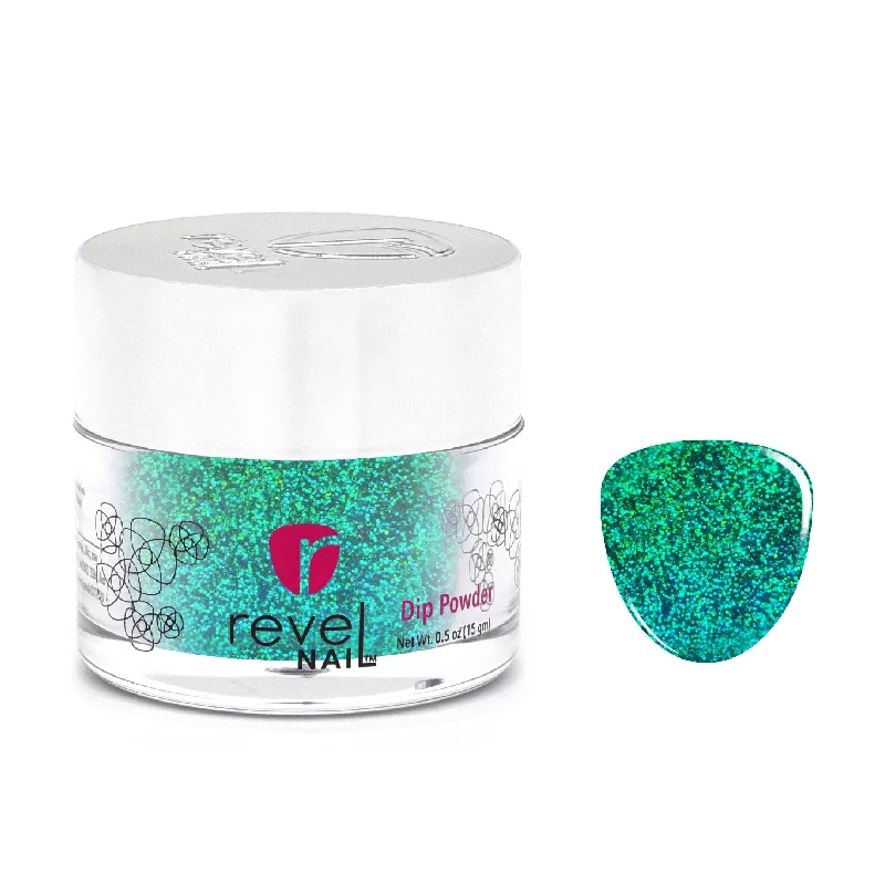 Salon-grade nail gel-D992 Jaded Green Glitter Dip Powder