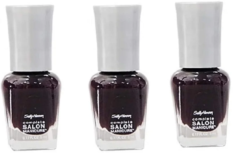 Safe nail polish remover-Sally Hansen Complete Salon Manicure Nail Polish 5ml 660 Pat On The Black - Pack Of 3