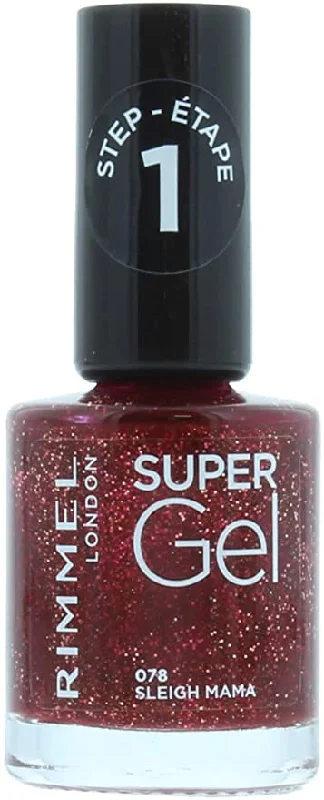 Sparkle nail art decorations-Rimmel London Super Gel Nail Polish 078 Sleigh Mama