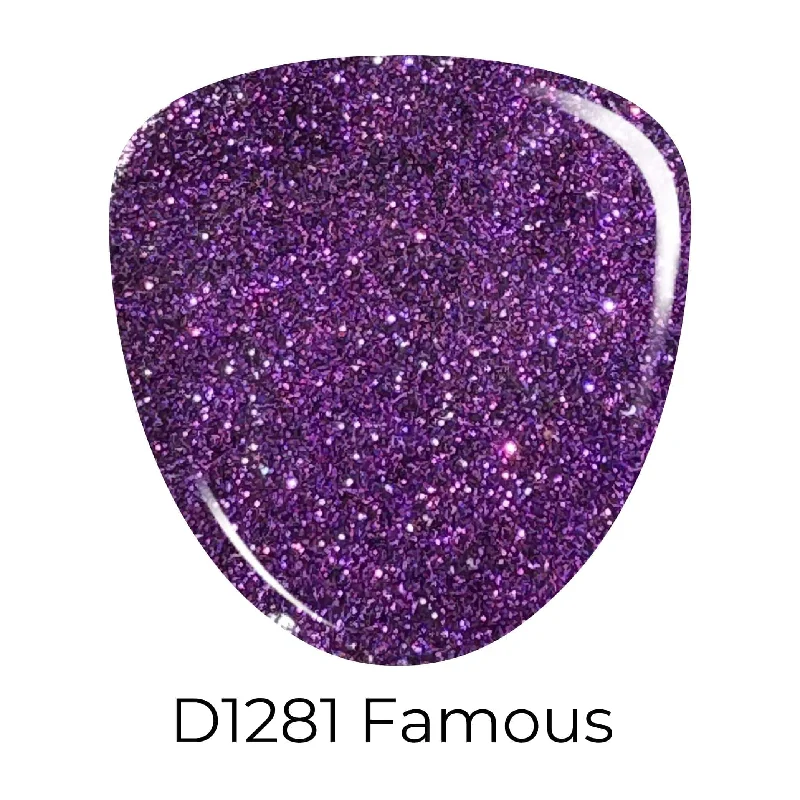 Matte nail gel overlay-D1281 Famous Purple Dip Powder