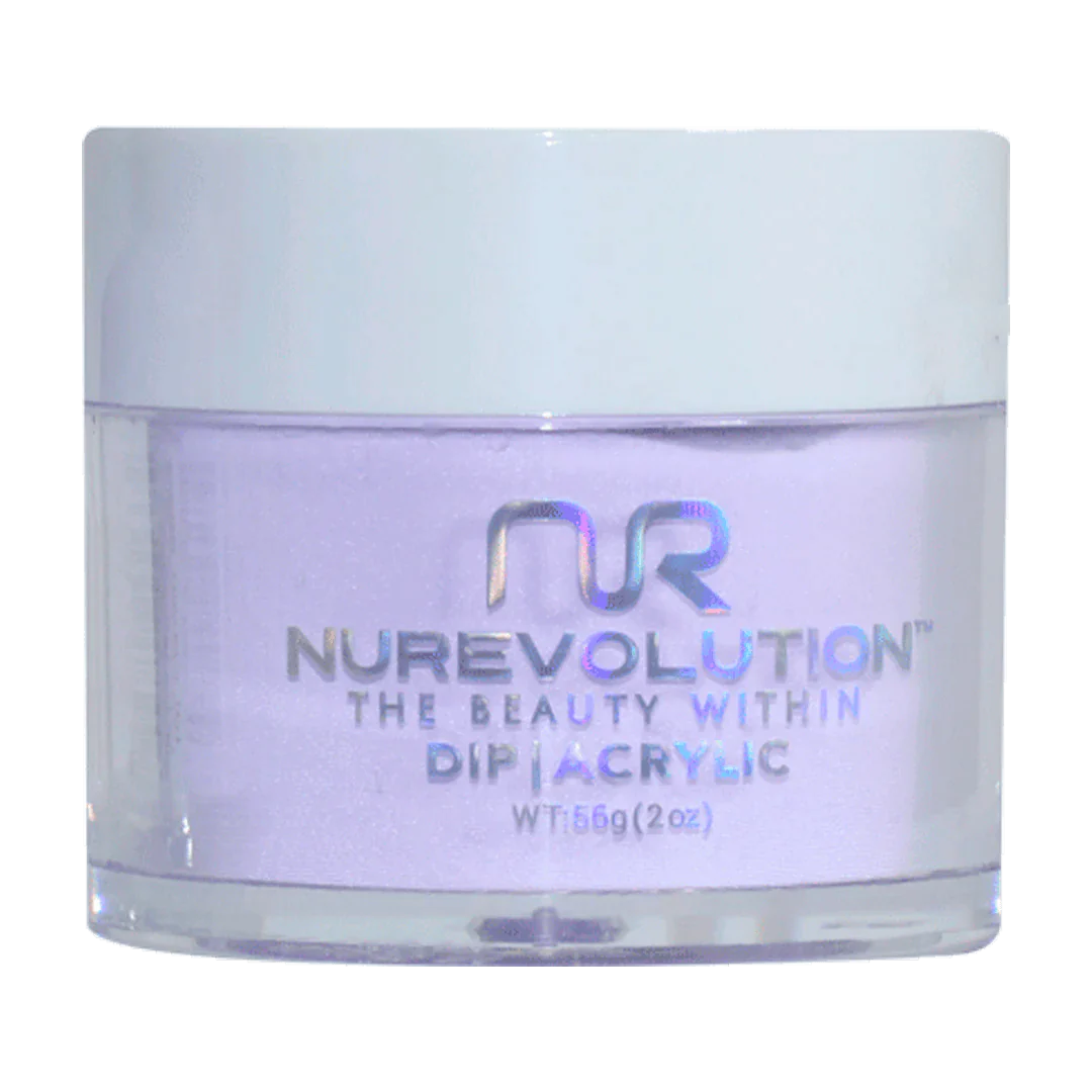 Shiny nail polish overlay-NuRevolution Trio Dip/Acrylic Powder 113 Lavender Cotton