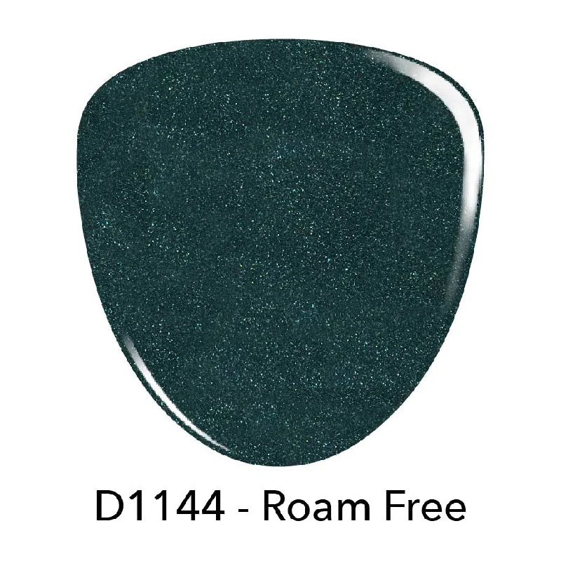 Two-tone nail polish kits-D1144 Roam Free Green Glitter Dip Powder