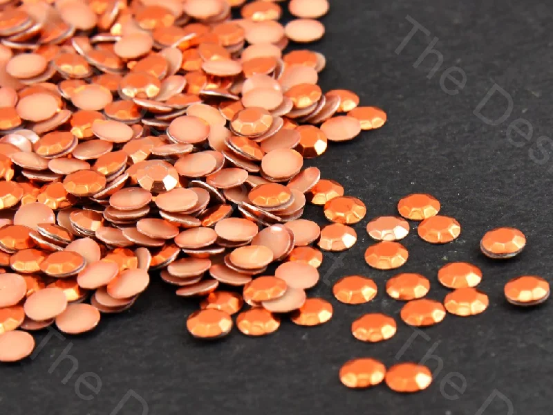 Quick-dry nail topper-Orange Octagon Stud Hotfix Rhinestones