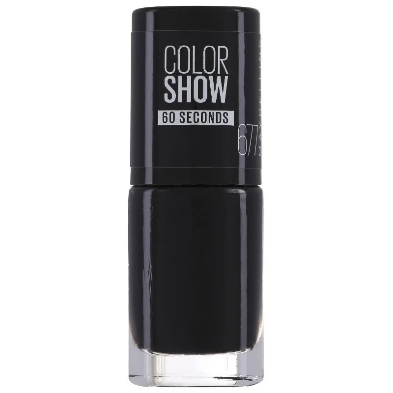 Breathable nail polish-Maybelline Color Show 60 Seconds Nail Polish 677 Blackout