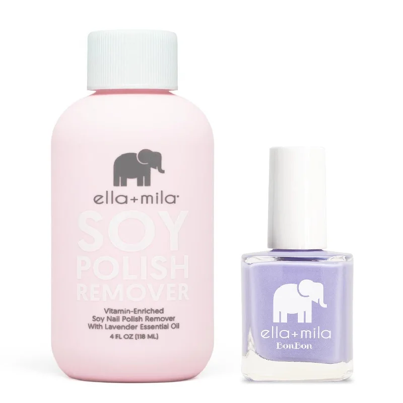 Quick-dry nail gloss spray-ella+mila - Soy Polish Remover & Late Night Tart - .45oz