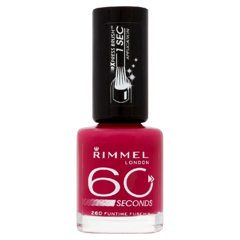 Salon-grade nail dip-Rimmel London 60 Seconds Nail polish 260 Funtime Fuchsia