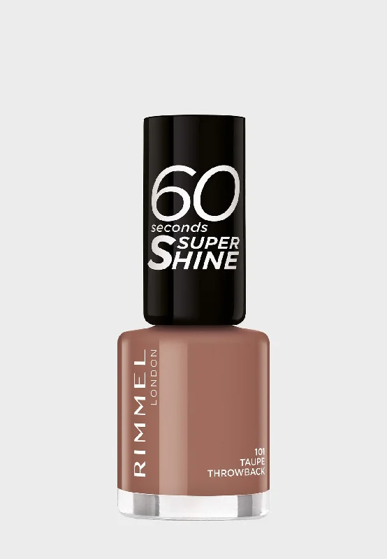 Metallic nail polish for events-Rimmel London 60 Seconds Super Shine Nail Polish 101 Taupe Throw Back