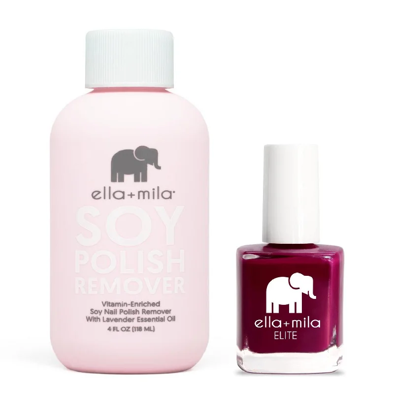 Glitter nail art toppers-ella+mila - Soy Polish Remover & In Line for Wine - .45oz