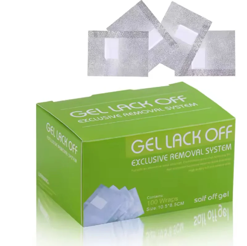 Soft-touch nail polish-GND GEL LACK OFF / SOAK OFF GEL FOIL REMOVER - 100 WRAPS/BOX