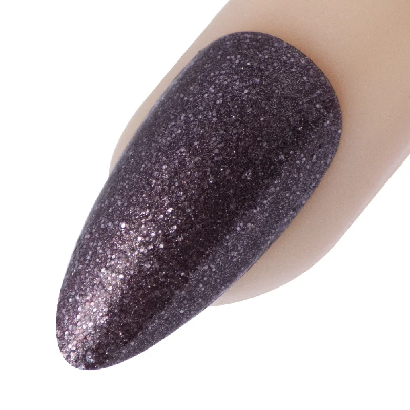 Glittery nail art stickers-Push The Envelope, Chocolate Brown w/Silver Glitter, 10ml