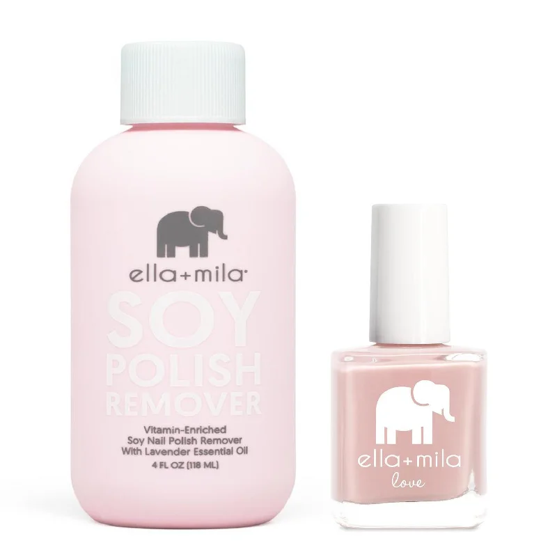 Chrome nail art powder-ella+mila - Soy Polish Remover & Forever Mine - .45oz