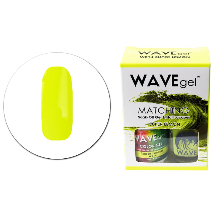 Professional nail primer-WAVE GEL MATCHING SET #214 - Super Lemon