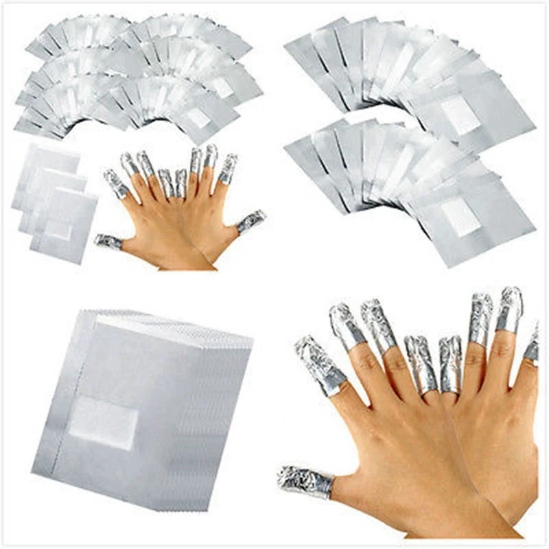 Diamond nail art gems-Aluminum Foil Nail Remover Wraps